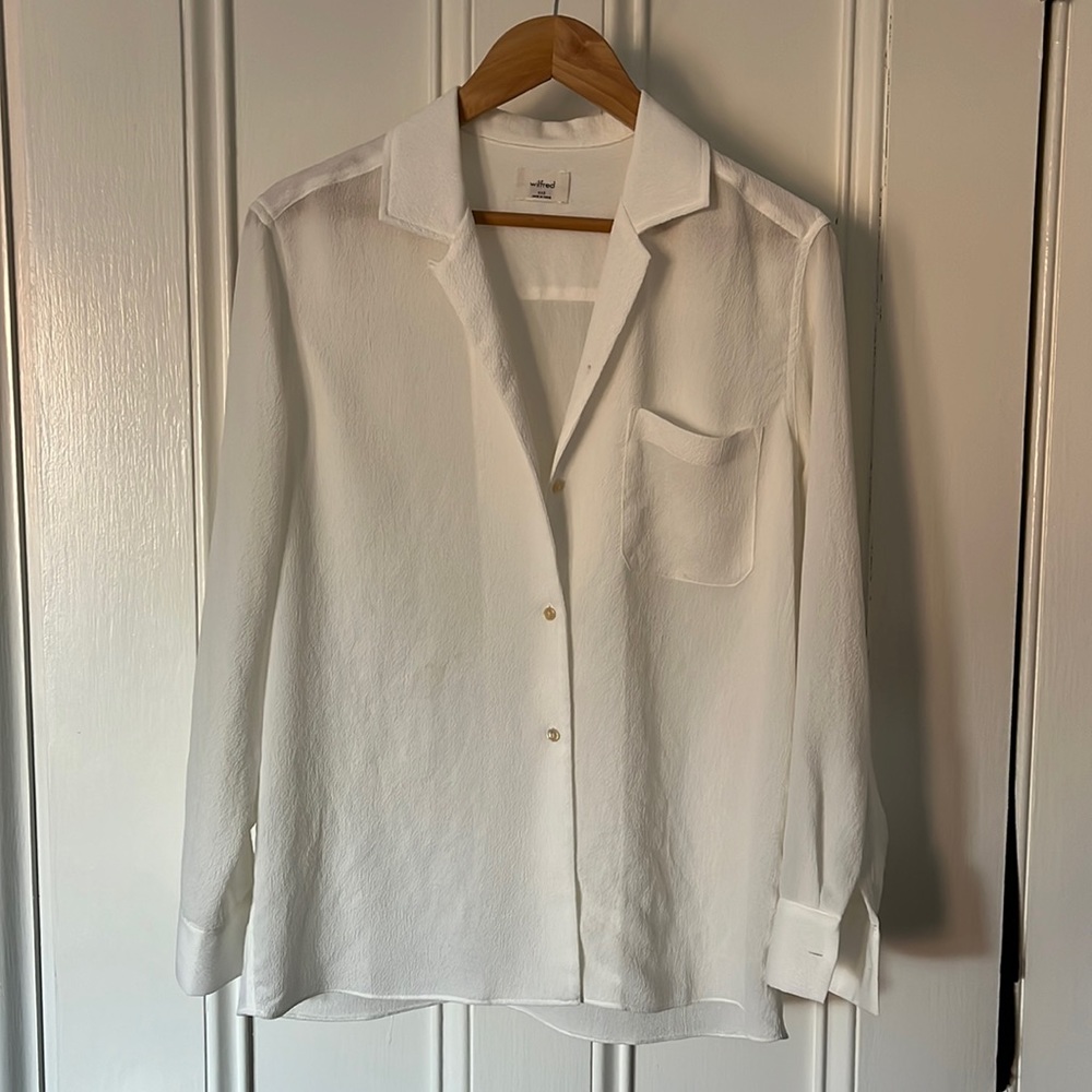 Aritzia Wilfred sheer blouse
